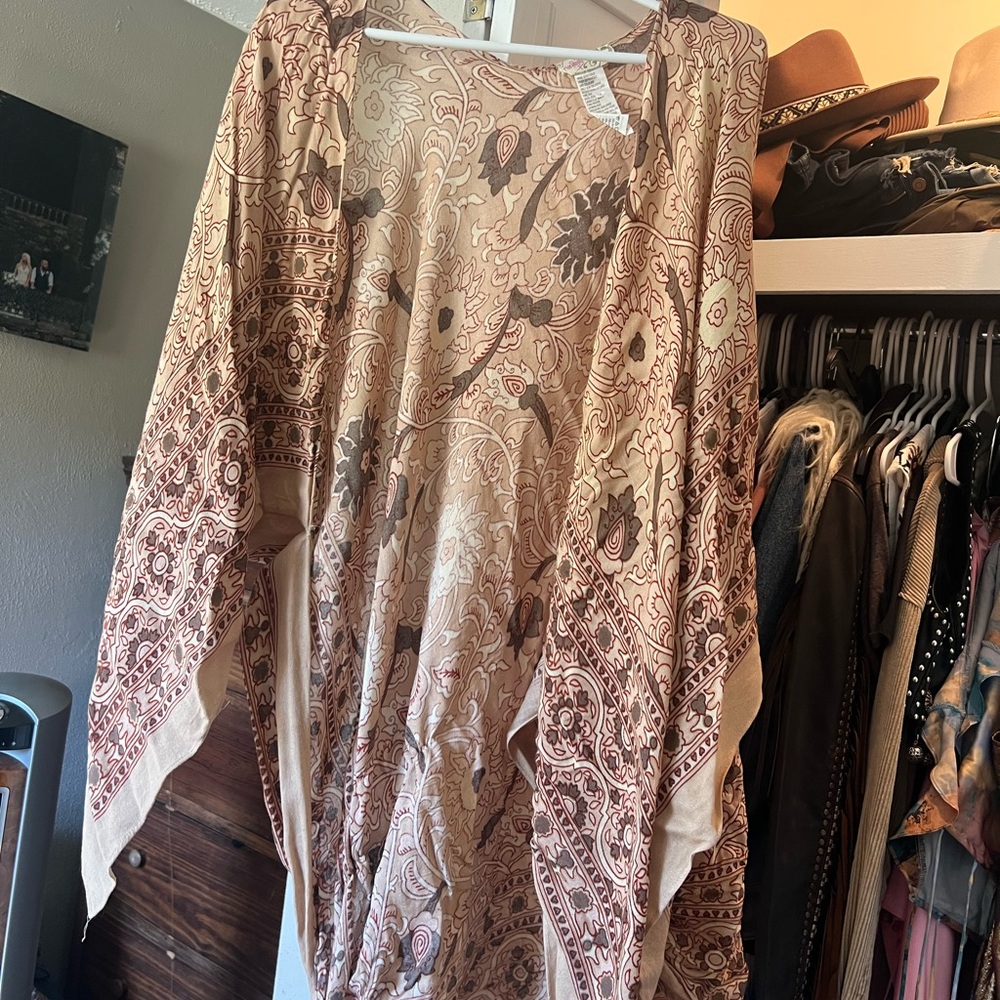 Free People Beige and Brown Kimono